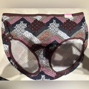 Cacique Burgundy and Brown Lace Full Brief